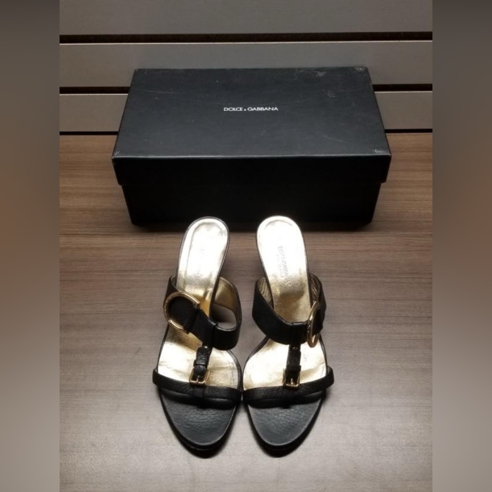 Dolce & Gabbana Black and Gold Heels